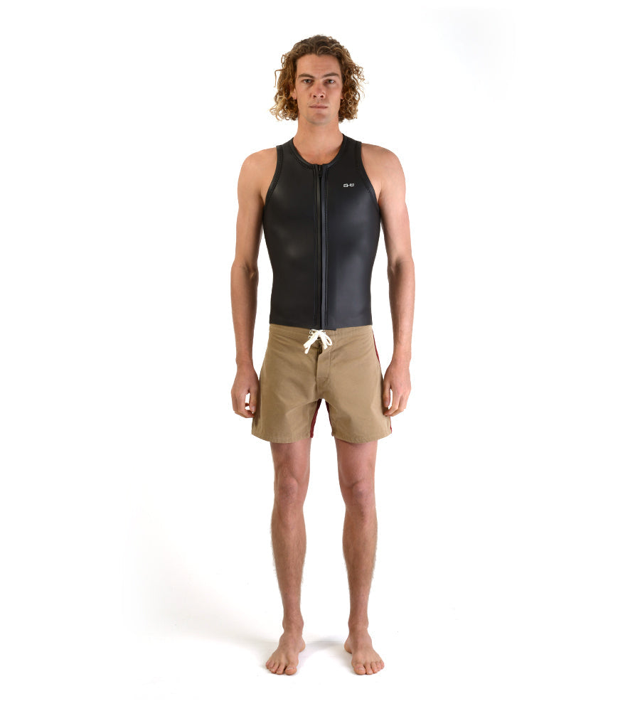 Sleeveless Front Zip Vest Black (Mens)