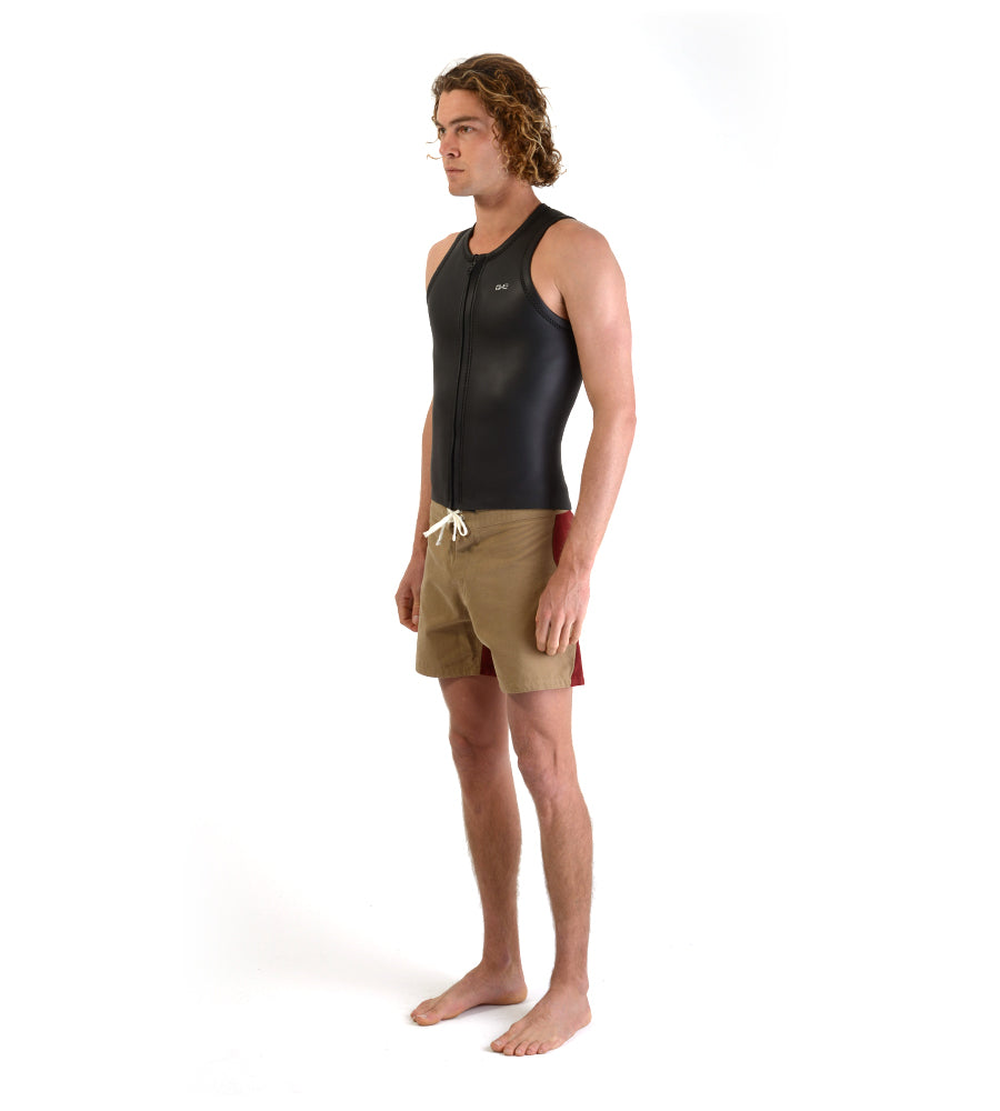 Sleeveless Front Zip Vest Black (Mens)